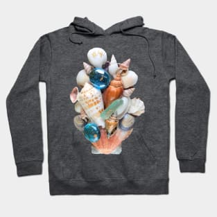 Shell collage with beach glass Hoodie